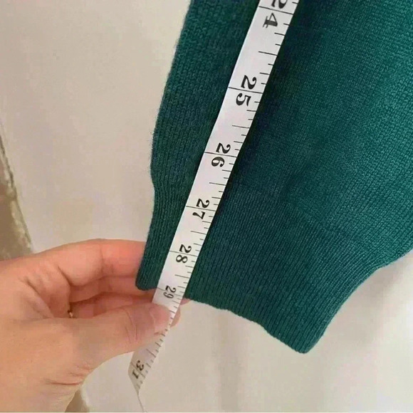 Men’s Jos. A. Bank Half-Zip Sweater - 100% Merino Wool, Large, Blue-Green - Picture 9 of 10